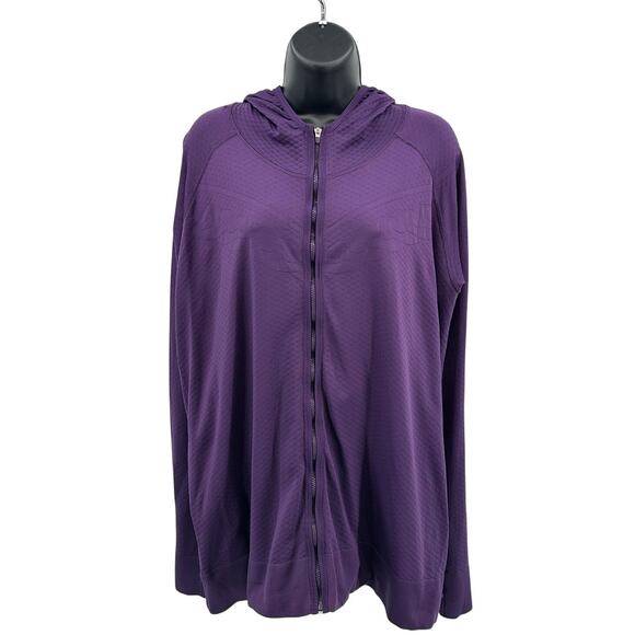 Nike Hoodie Womens XXL Purple Full Zip Textured Athletic Fit Lightweight Jacket - Picture 1 of 6